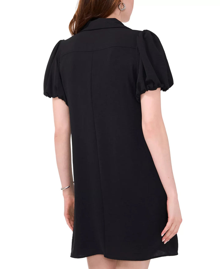 MSK Women's Collared Zip-Neck Puff-Sleeve Dress MSRP $69
