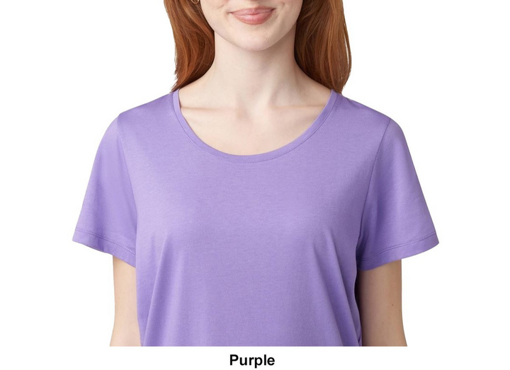 Hue Solid Short-Sleeve Scoop-Neck Sleepwear Top MSRP $38