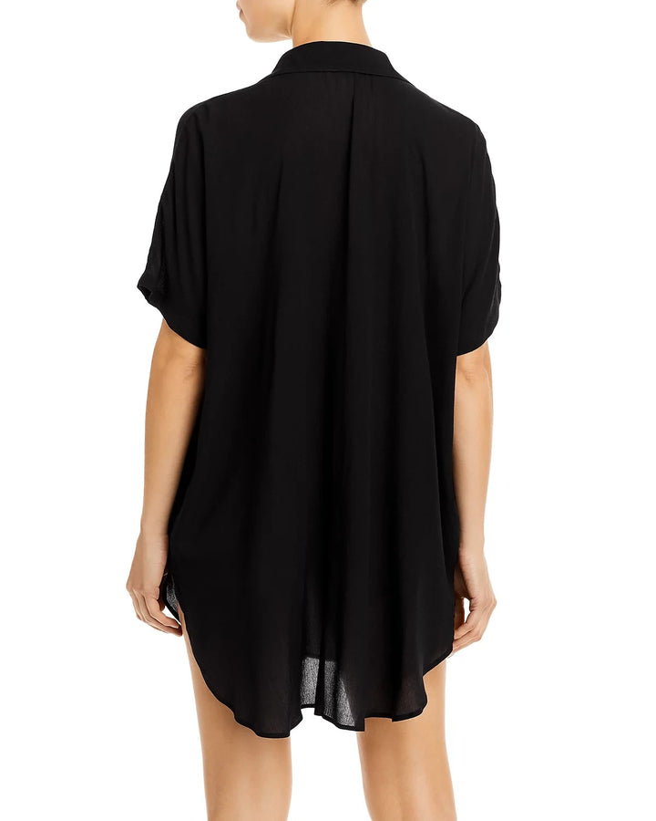 AQUA Swim Button-Down Swim Cover Up Tunic MSRP $88