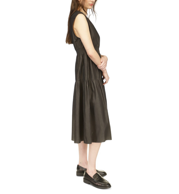 MICHAEL Michael Kors Empire-Waist Zip-Front Midi Dress MSRP $175