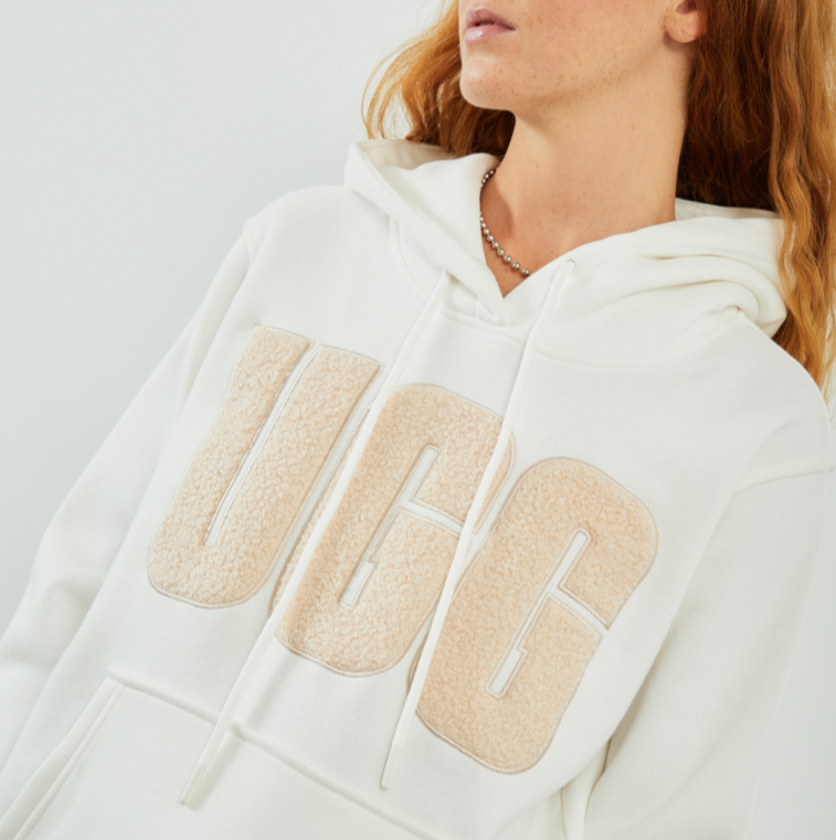 UGG® Rey UGGfluff Logo Hoodie MSRP $98