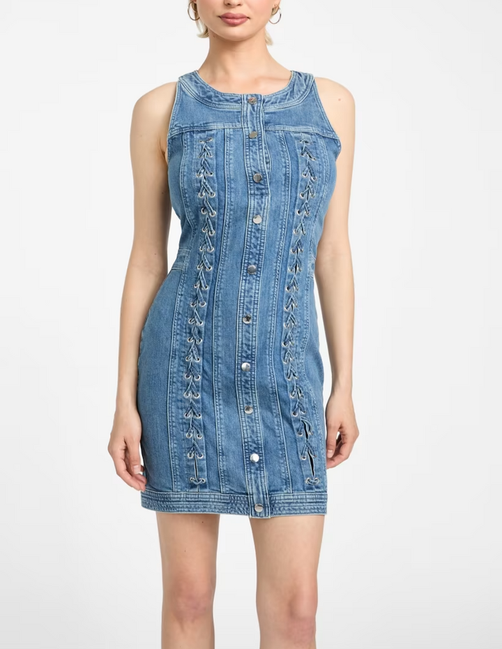 GUESS Lisbeth MIDI Denim Dress MSRP $188