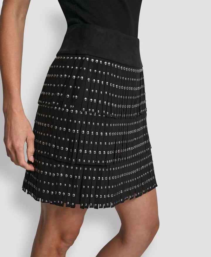 DKNY Women's Fringe Detail Mini Skirt MSRP $129