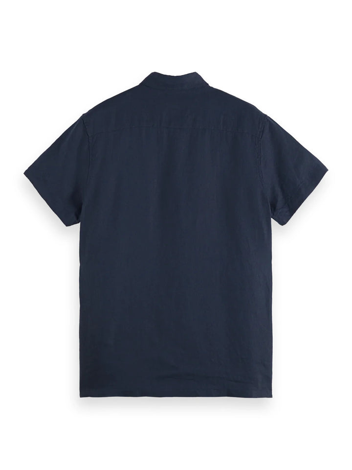 Scotch & Soda Core Regular Fit Short Sleeve Linen Shirt MSRP $118
