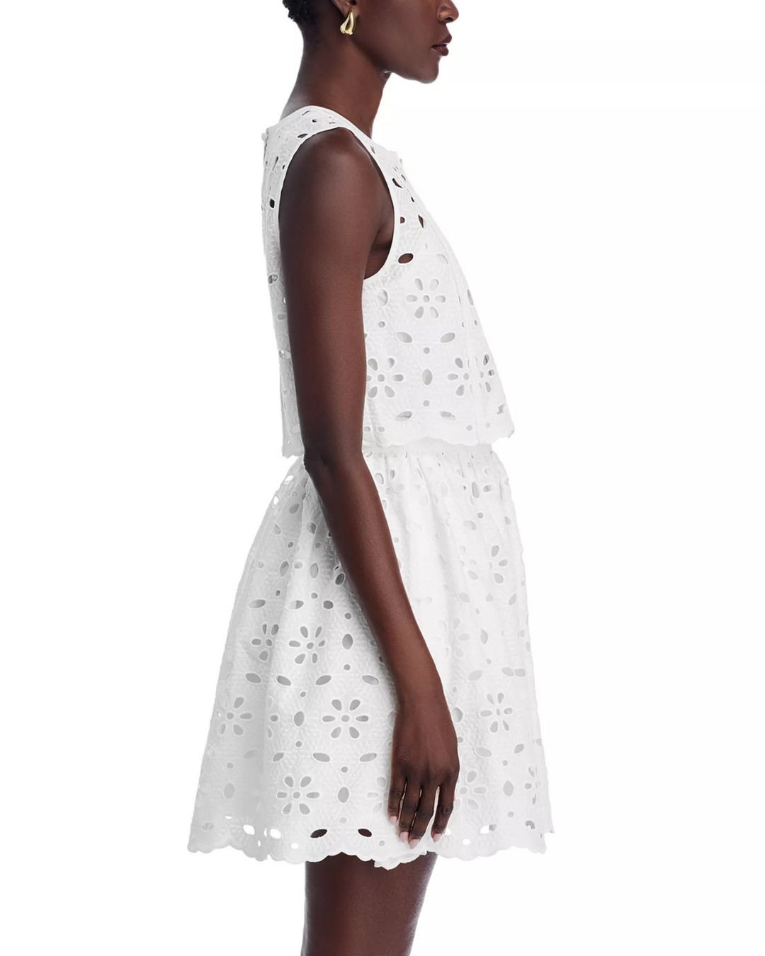 MILLY Nicolette Sleeveless Floral Eyelet Dress $395