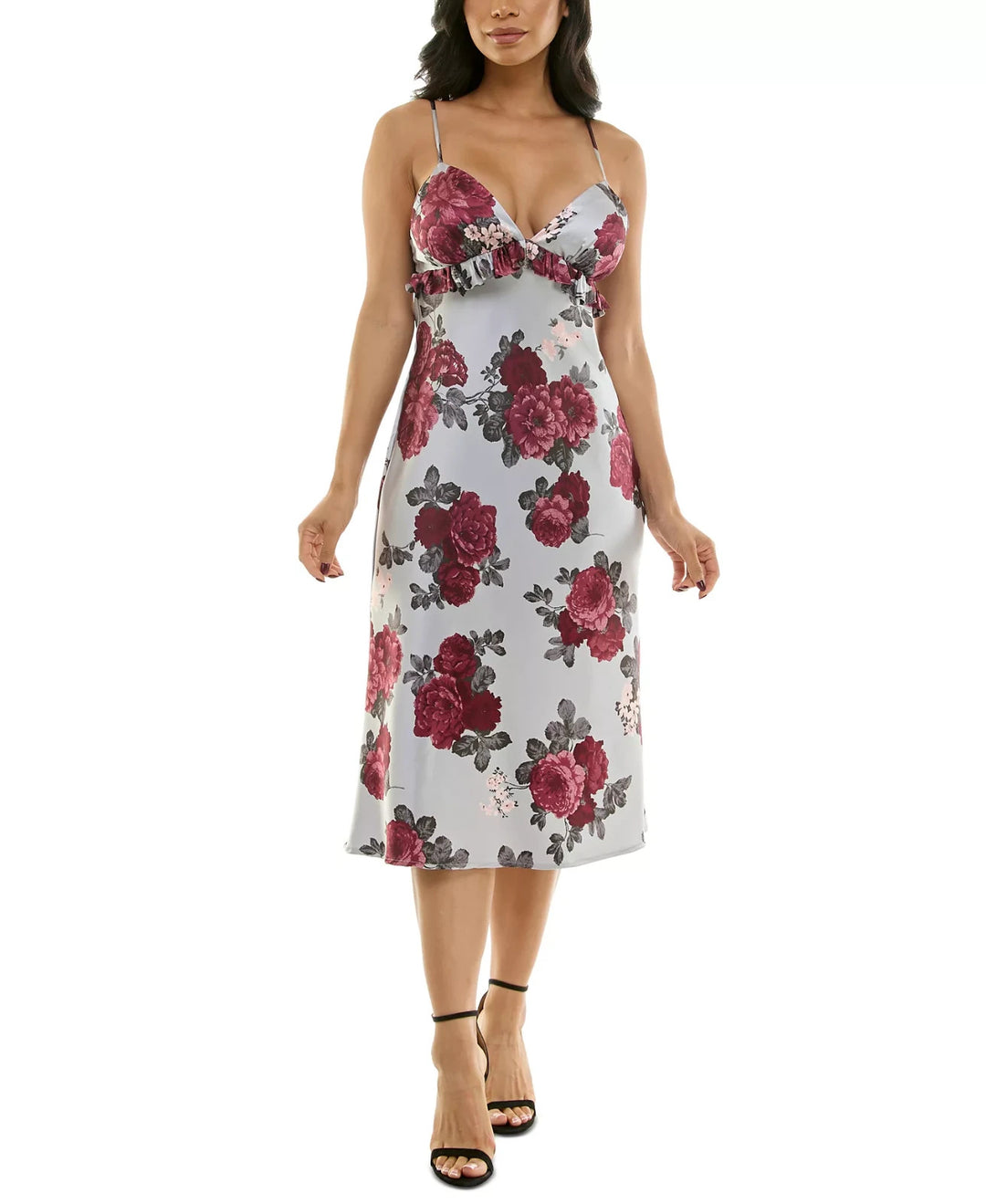 Pear Culture Juniors' Ruffled Empire-Waist Midi Dress MSRP $69