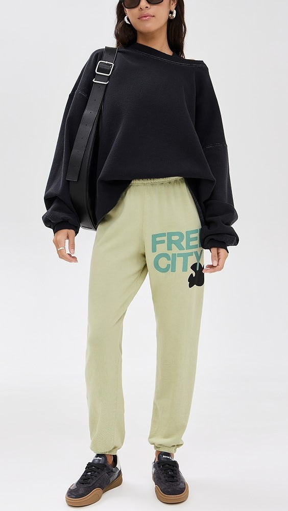 Free City Cotton Logo Sweatpants MSRP $168