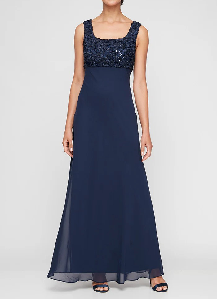 alex evenings soutache dress Petite Francie Soutache Lace Gown main image 0