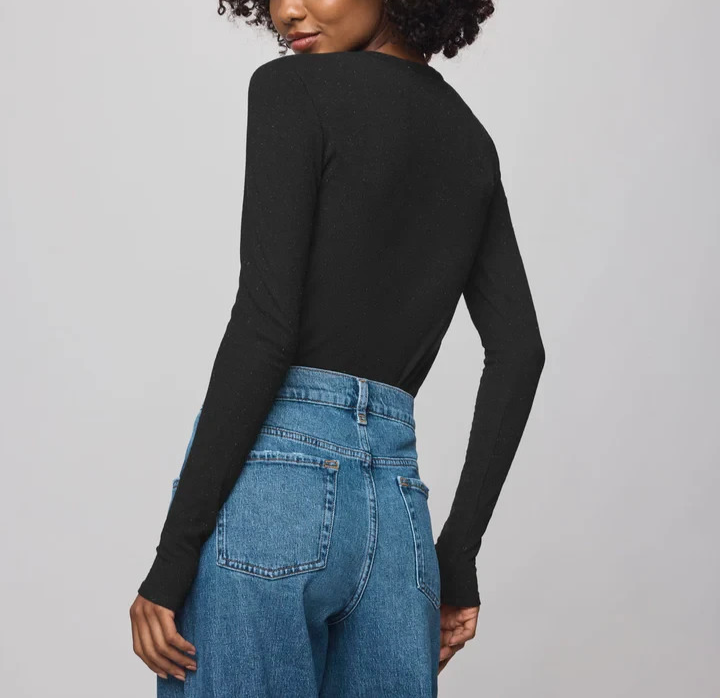 Splendid Isabella Eyelash Shimmer Long Sleeve Tee MSRP $88