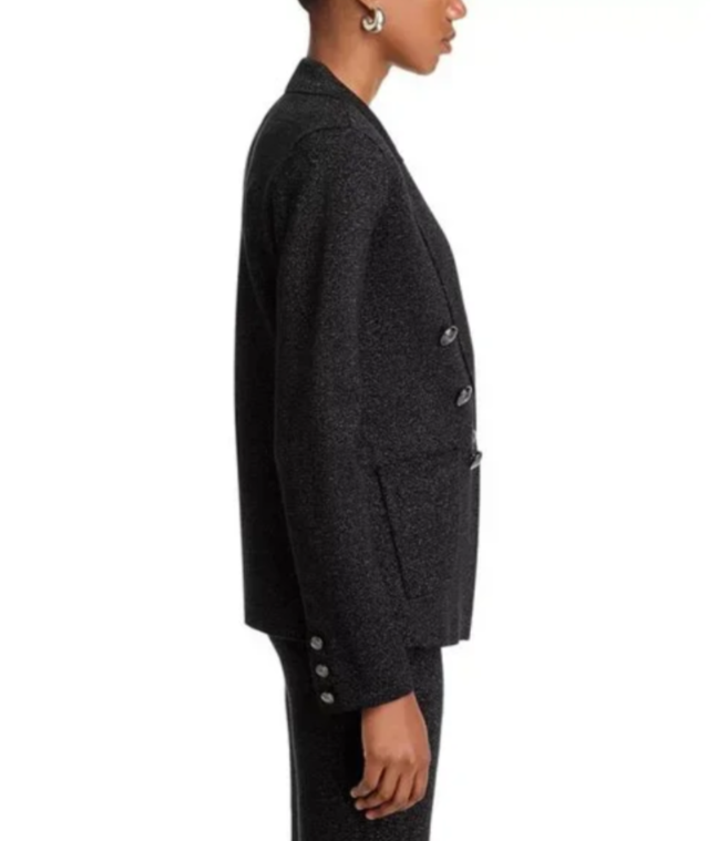 L'AGENCE Kenzie Metallic Knit Blazer MSRP $525