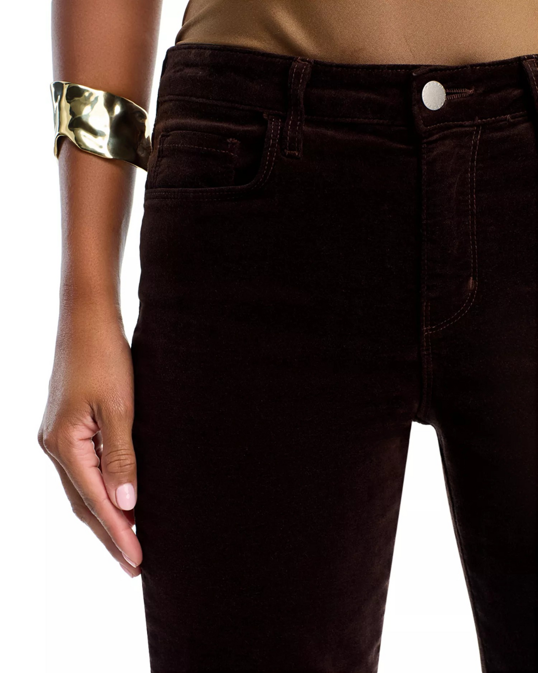 L'AGENCE Stevie Velveteen High Rise Straight Jeans MSRP $280