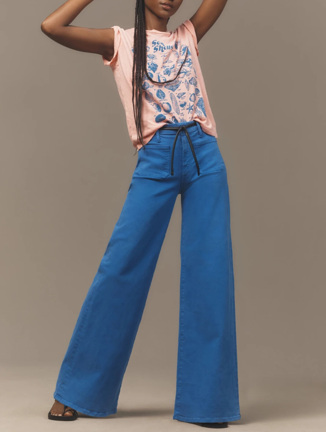 MOTHER The Patch Pocket Undercover Sneak Wide-Leg Jeans MSRP $228