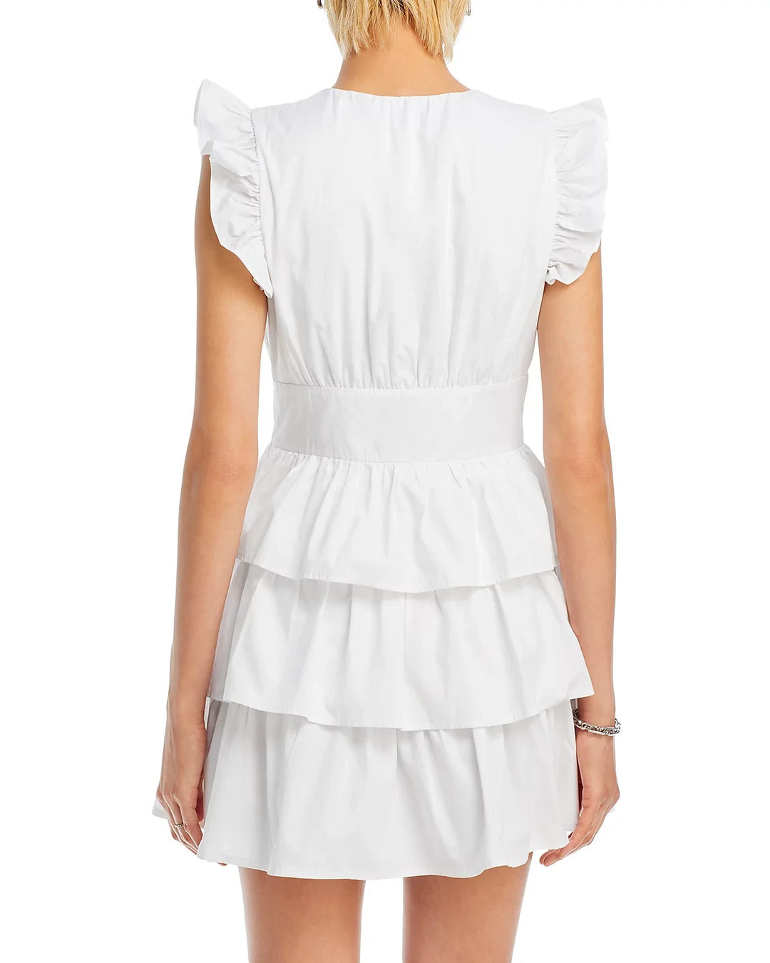 AQUA Flutter Sleeve Tiered Dress MSRP $88