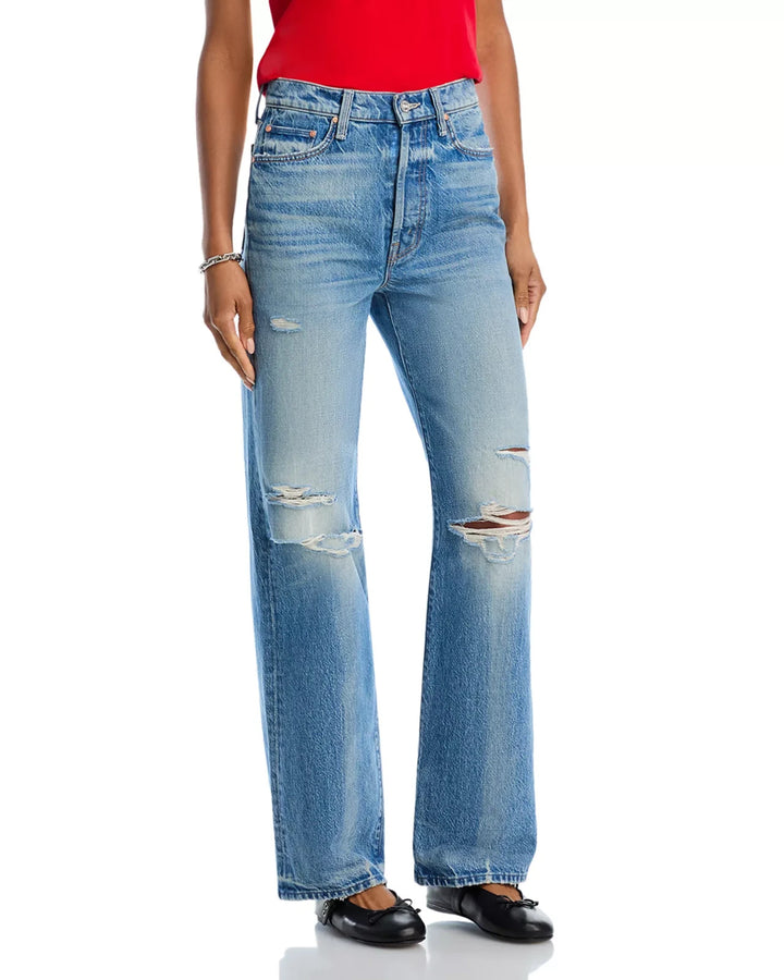MOTHER The Rambler Sneak High Rise Wide Straight Jeans MSRP $350