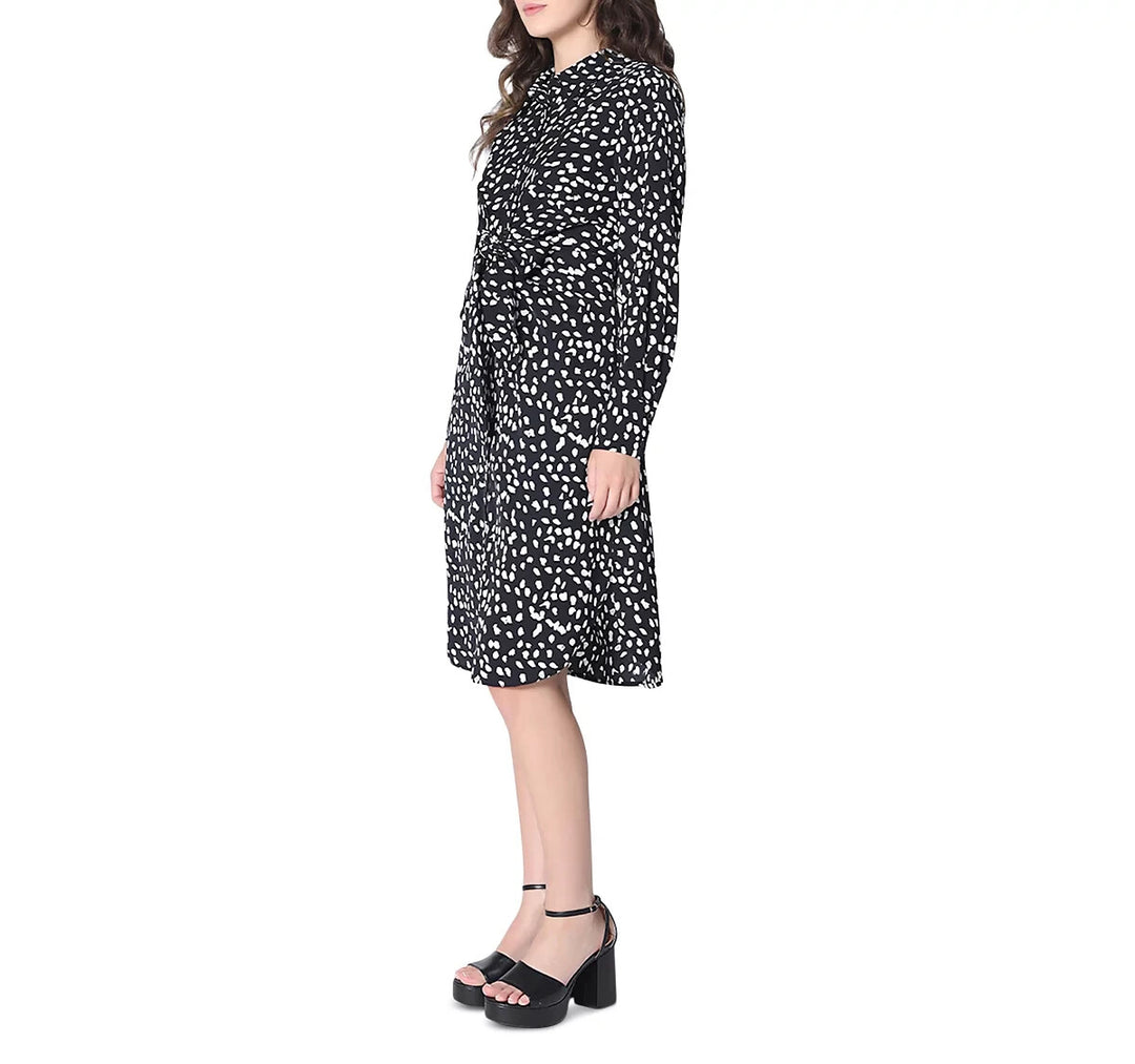 Gracia Tie Front Shirt Dress MSRP $122