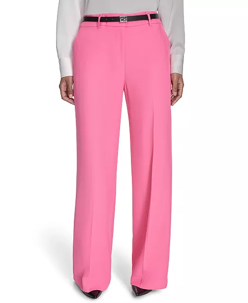Calvin Klein Women's Wide-Leg Belted pants MSRP $119