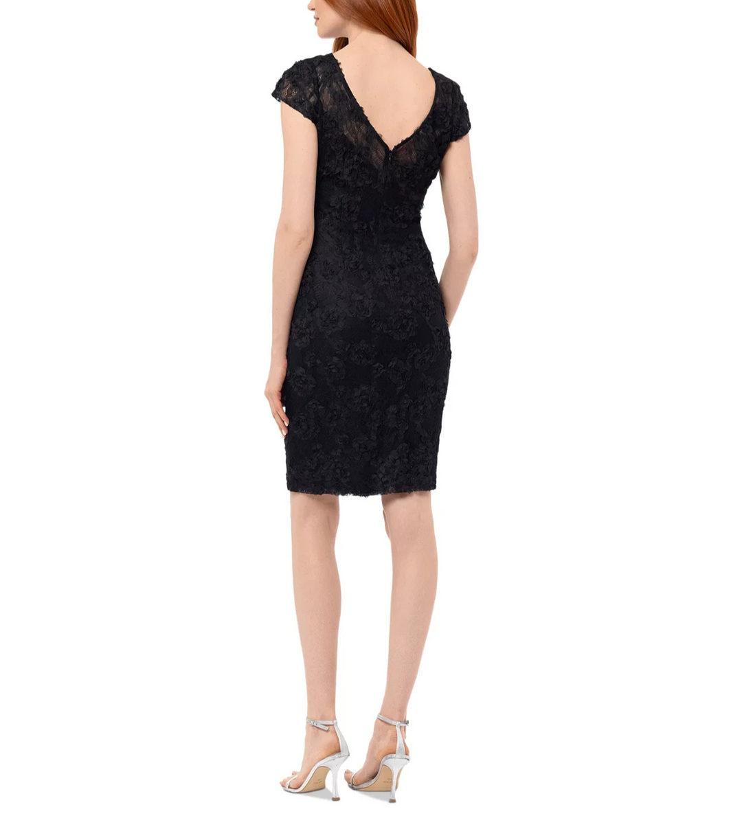 XSCAPE Women's Lace Boatneck Cap-Sleeve Sheath Dress MSRP $ 139