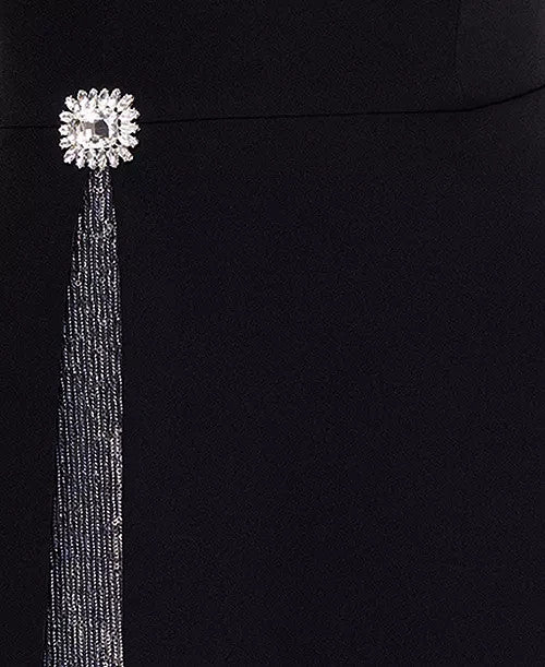 Betsy & Adam Sequin-Trim Square-Neck Sleeveless Gown MSRP $299