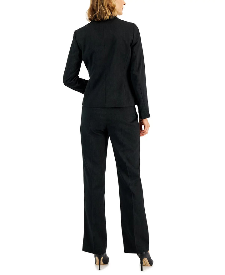 Le Suit Two-Button Pinstriped Pantsuit MSRP $225