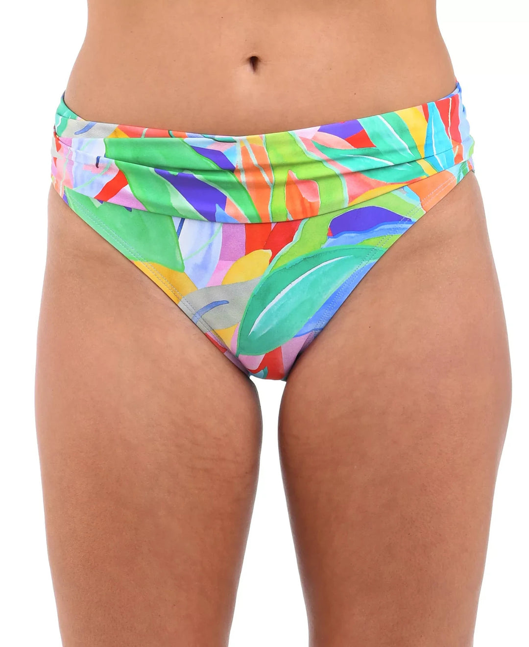La Blanca Tropi-Flage Shirred Hipster Bikini Bottoms MSRP $ 73