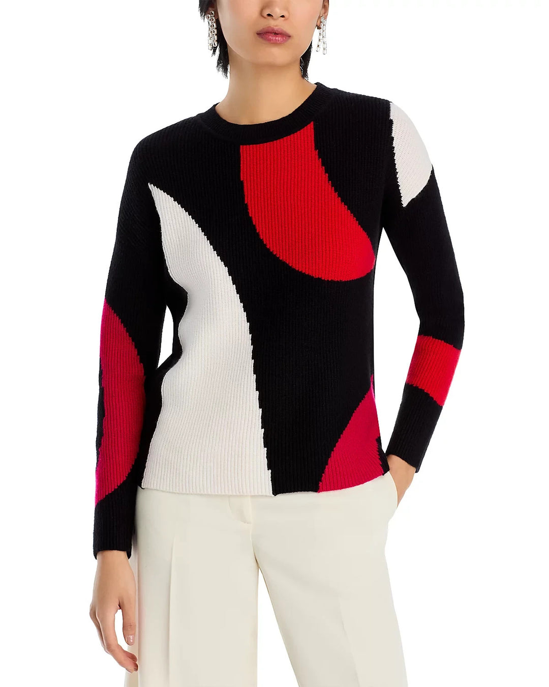 T Tahari Color Blocked Abstract Sweater MSRP $78
