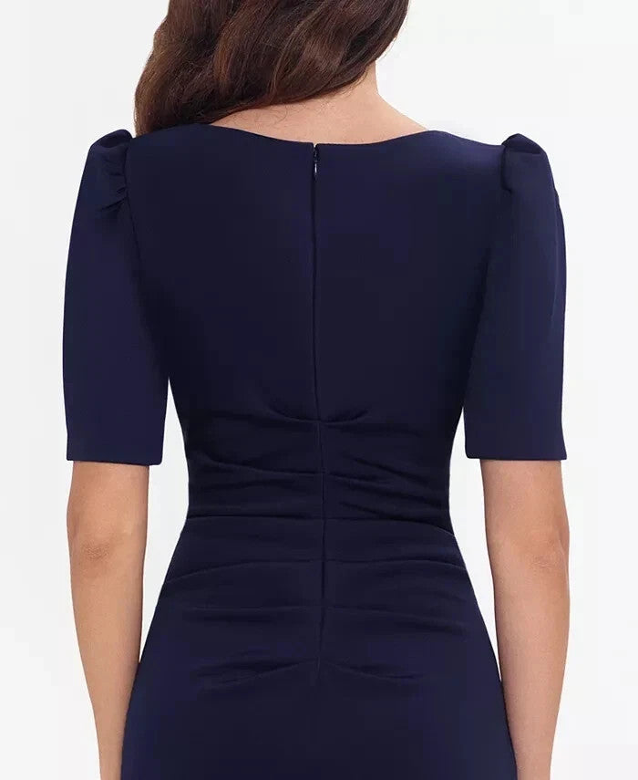 Xscape Ruched Scuba Crepe Ruffle Gown MSRP $209