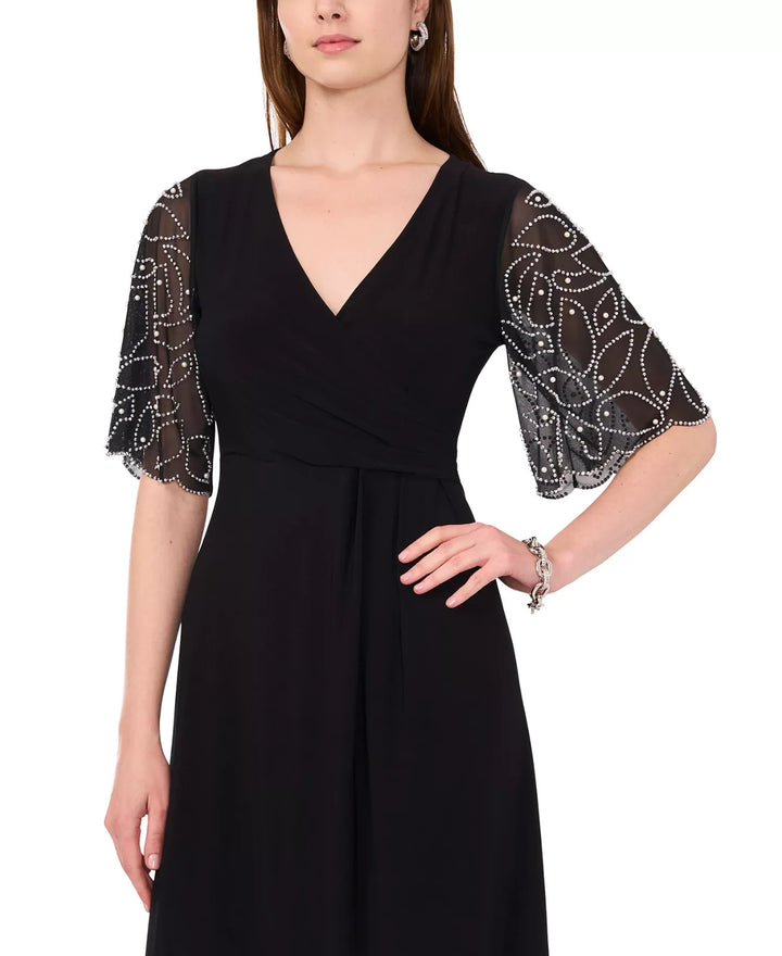 MSK Women's Sheer-Sleeve Fit & Flare Dress MSRP $89