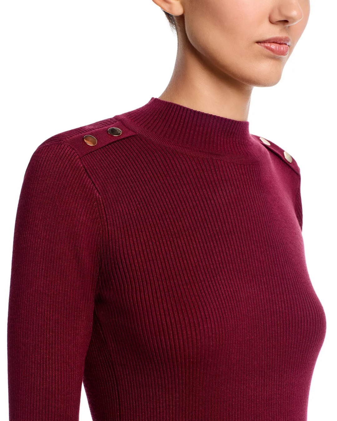 T Tahari Mock Neck Long Sleeve Dress MSRP $128