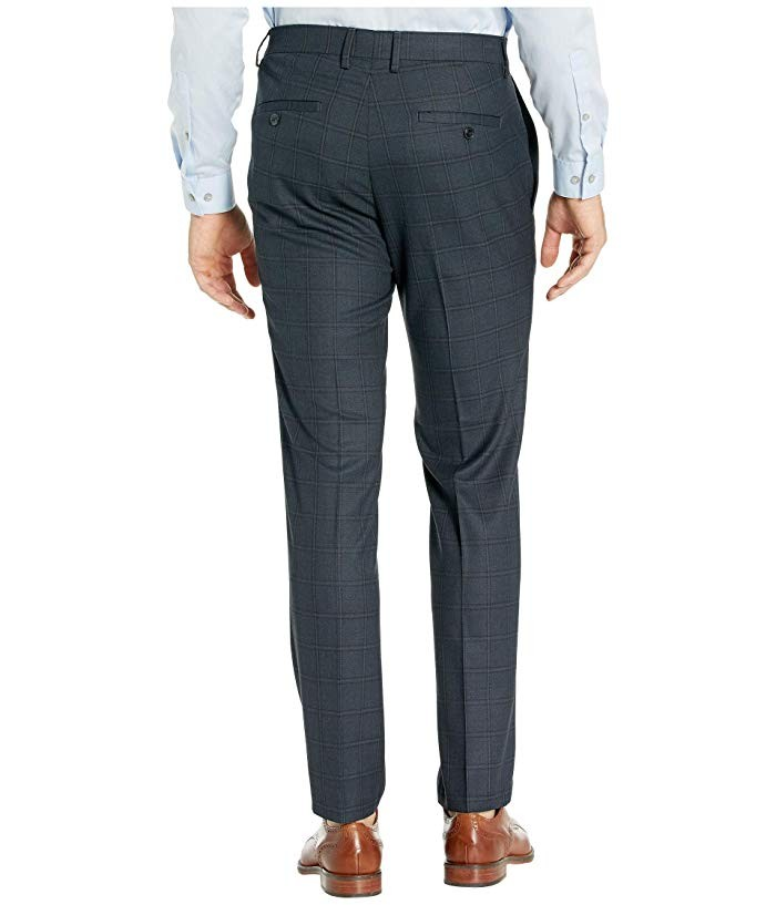 Kenneth Cole Reaction Stretch Windowpane Slim Fit Dress Pants MSRP $95