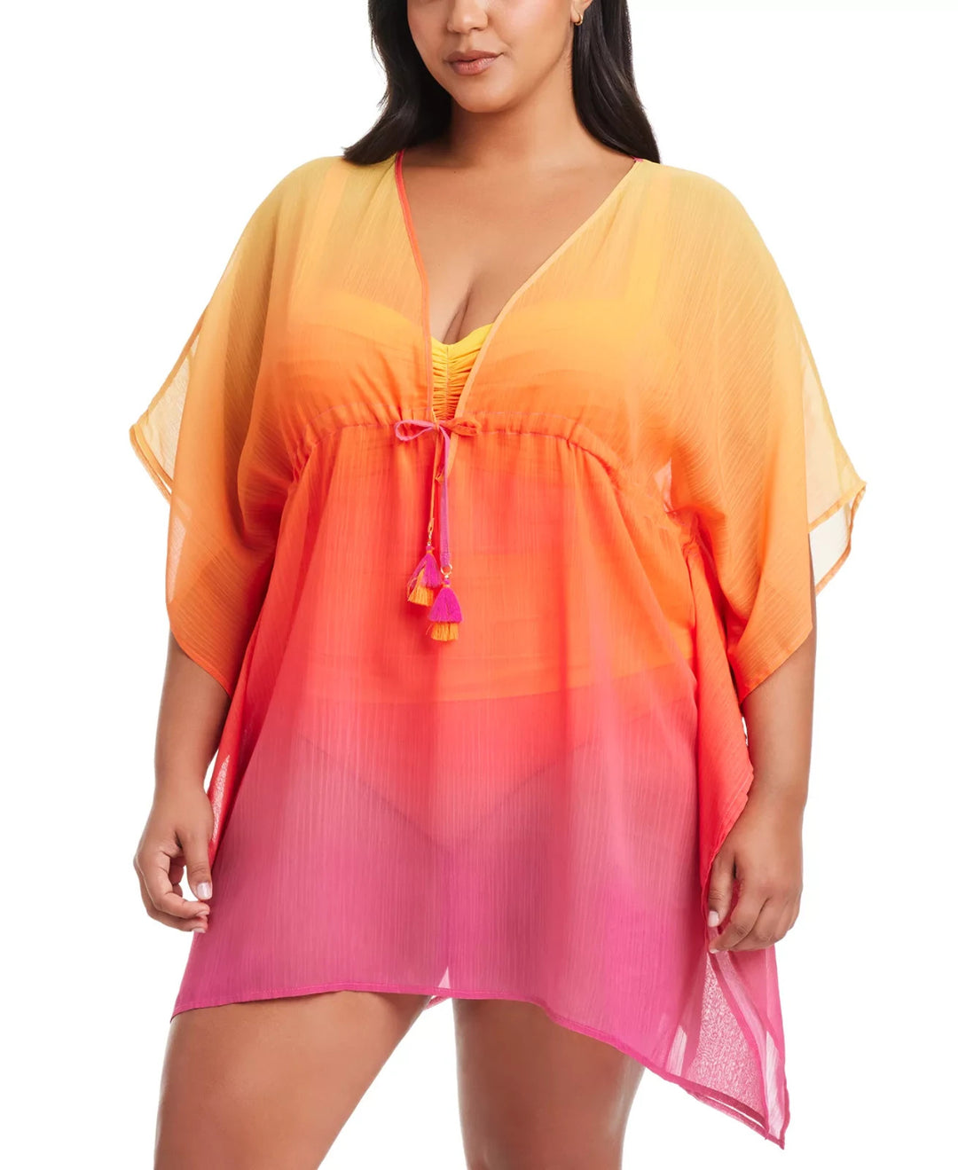 Bleu by Rod Beattie Plus Size Ombré Beat The Heat Caftan Swim Cover-Up MSRP $79