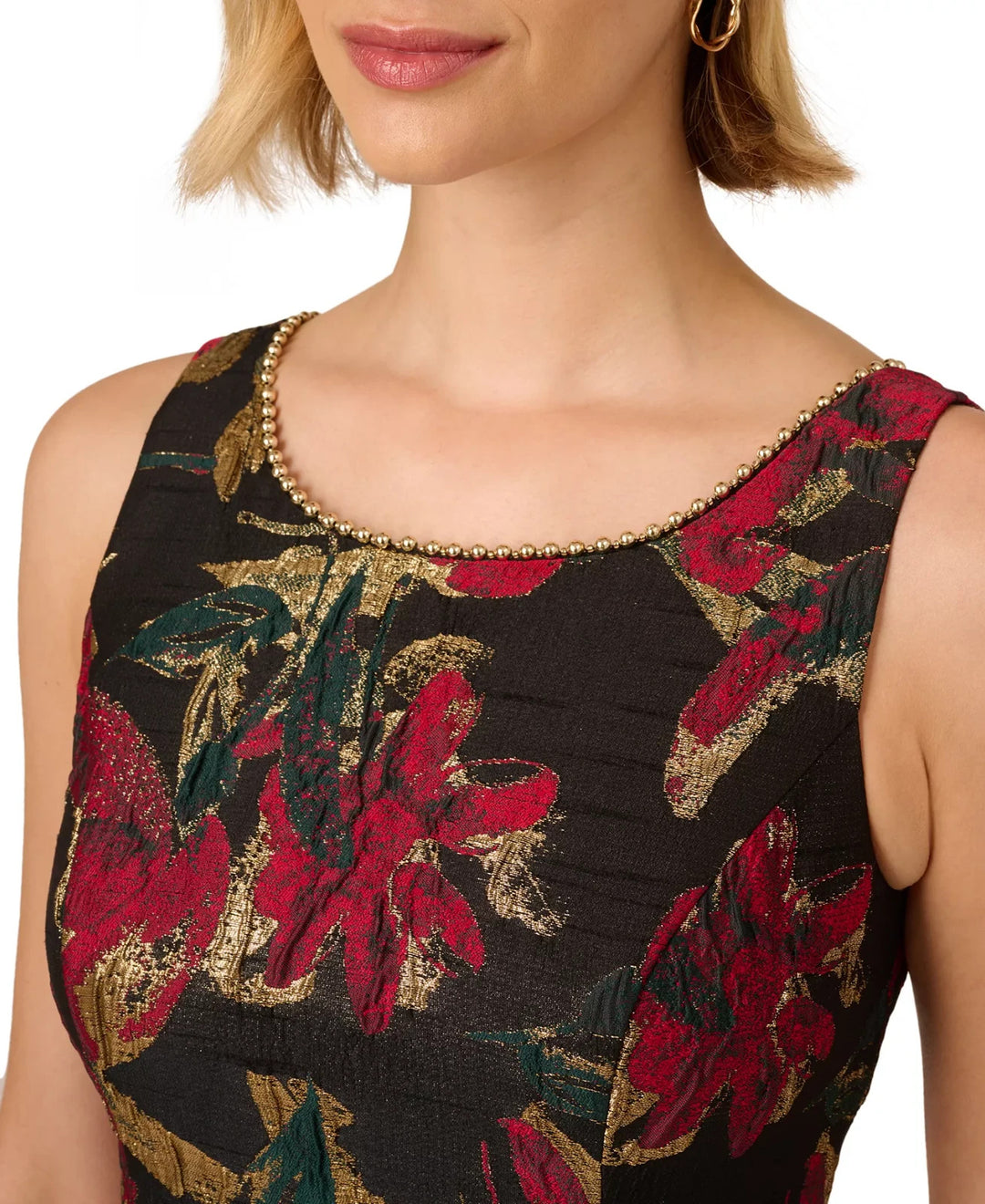 Adrianna Papell Women's Floral Jacquard Fit & Flare Dress MSRP $179