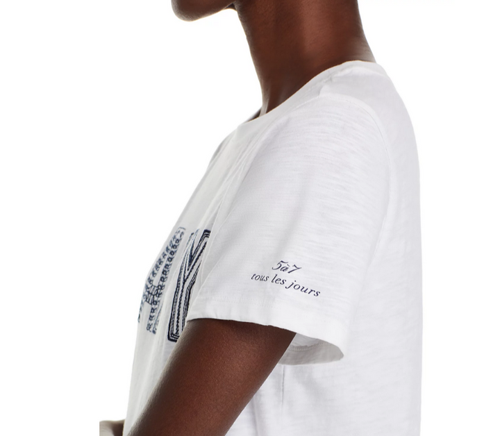 Cinq à Sept Embroidered Happy Tee MSRP $165