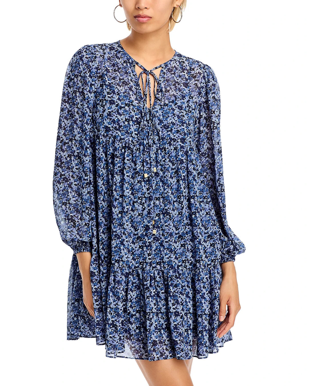 MICHAEL Michael Kors Tie Neck Mini Dress MSRP $255