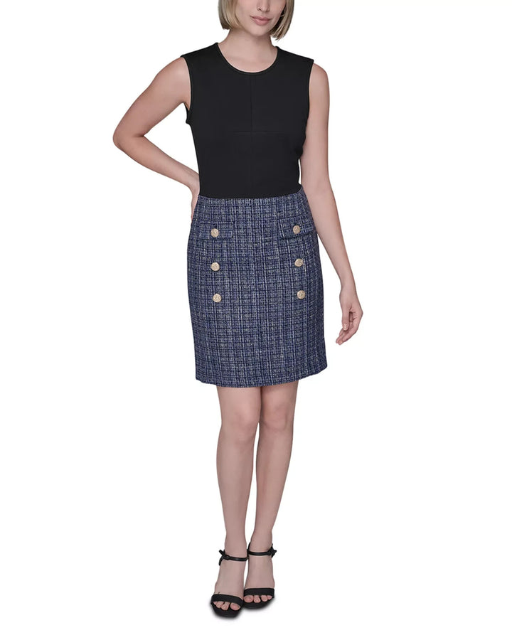 KARL LAGERFELD PARIS Mixed Media Dress MSRP $158