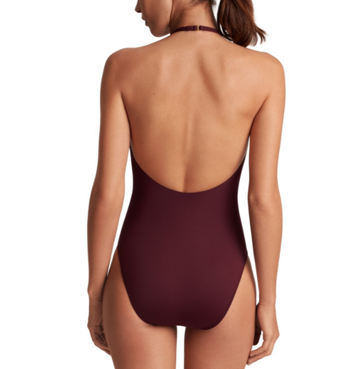Lauren Ralph Lauren Modern High-Neck One-Piece Swimsuit MSRP $145