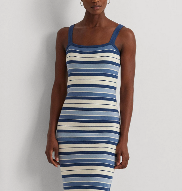 LAUREN Ralph Lauren Striped Tank Dress MSRP $165