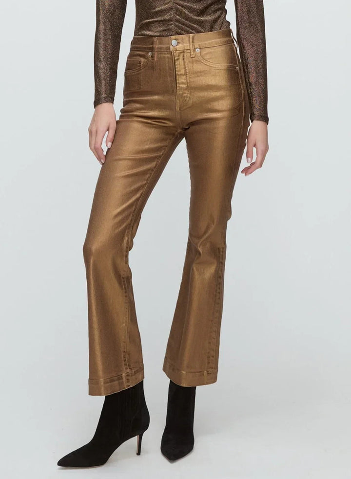 Veronica Beard Carson High Rise Coated Ankle Flare Jeans  MSRP $368