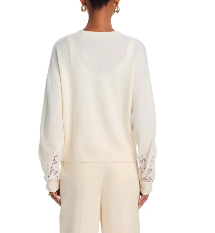 RHODE Marie Lace Embellished Cardigan MSRP $395