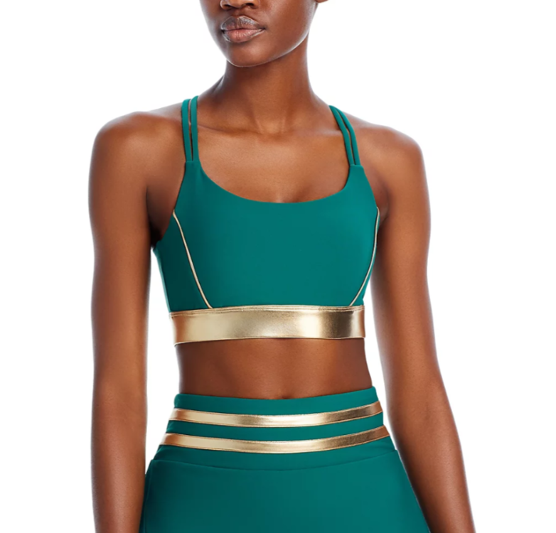 AQUA Athletic x Venus Williams Metallic Contrast Sports Bra MSRP $68