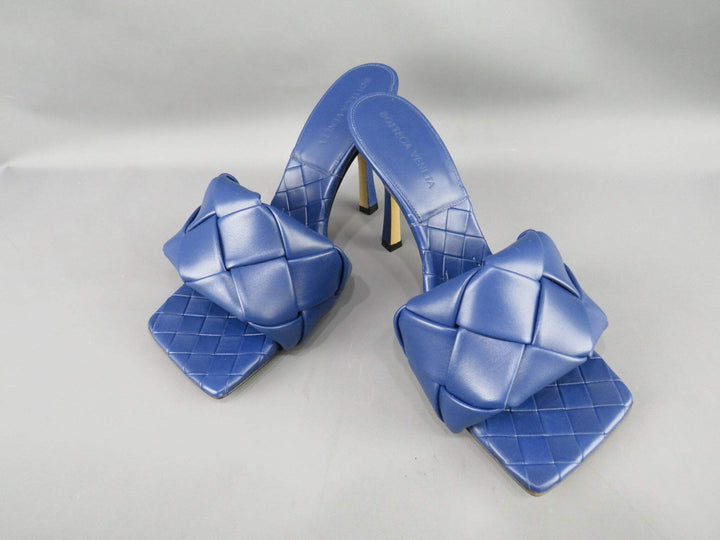 Bottega Veneta Women's Lido Woven High Heel Slide Sandals M2 353