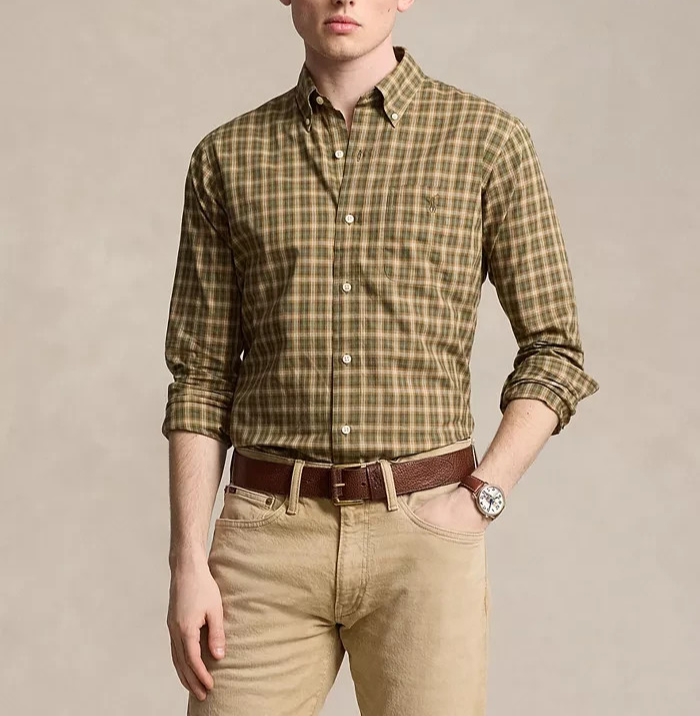 Polo Ralph Lauren Men's Classic-Fit Plaid Twill Shirt MSRP $125