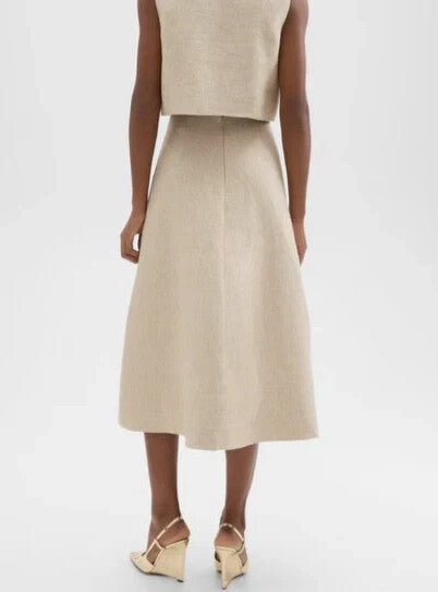 Theory High Waisted Circle Midi Skirt MSRP $395