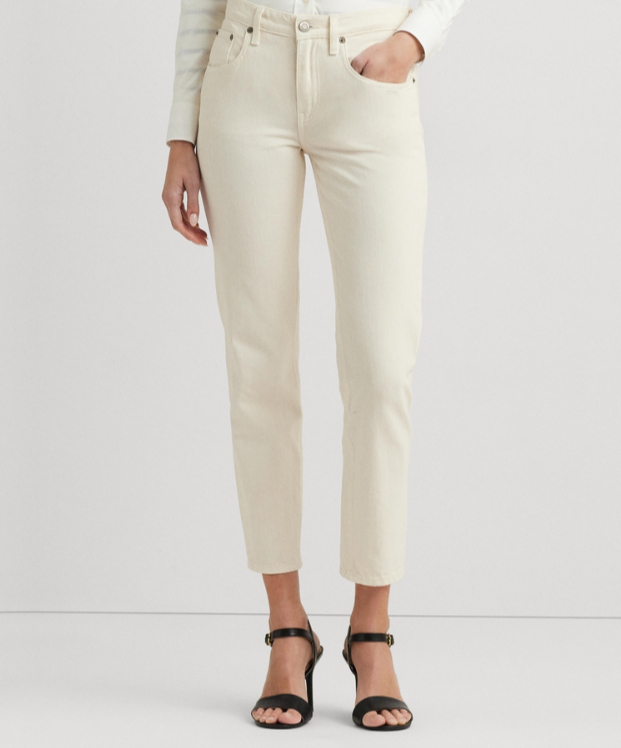 Lauren Ralph Lauren Mid-Rise Tapered Ankle Jeans MSRP $125