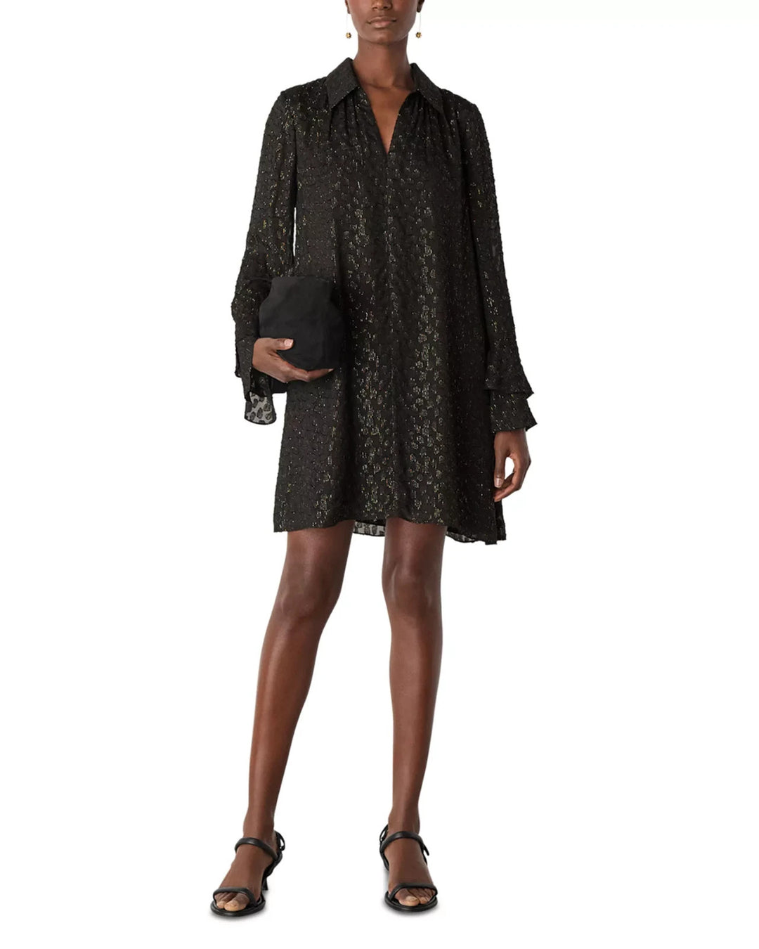 Whistles Metallic Dobby Mini Dress MSRP $359