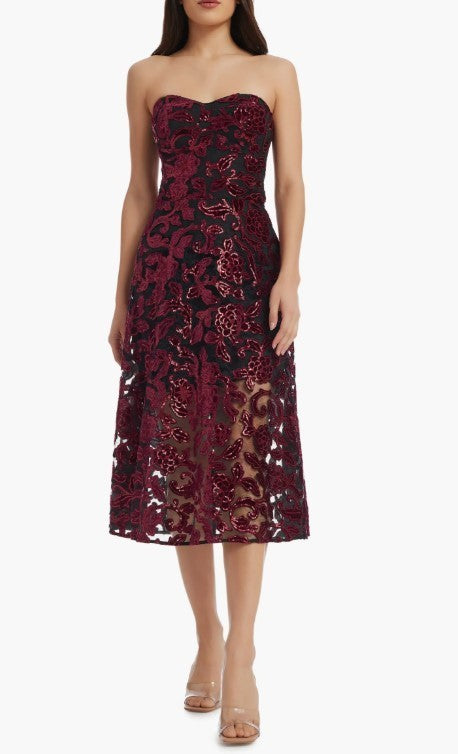 Dress the Population Women's Sadie Strapless Sequinned Dress MSRP $328