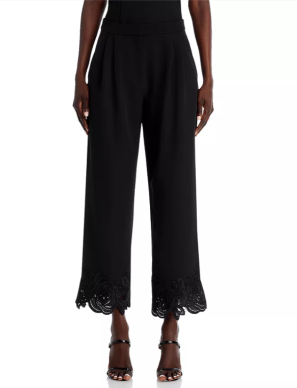 BCBGMAXAZRIA Lace Trim Pants MSRP $208