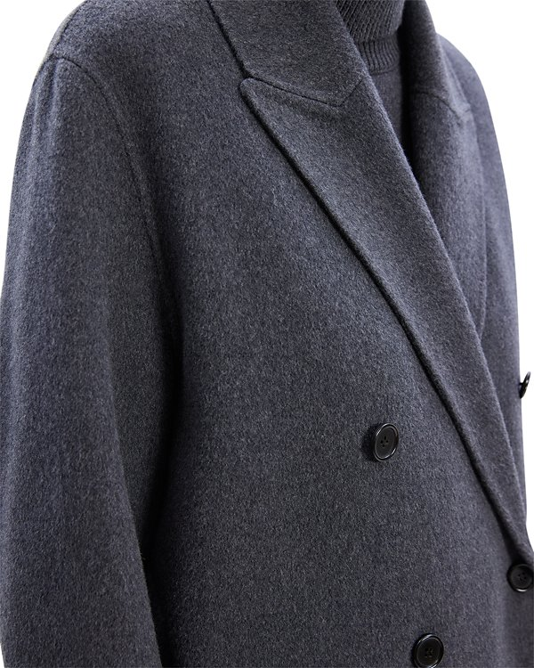Theory Double-Breasted Coat in Wool-Blend Melton MSRP $995
