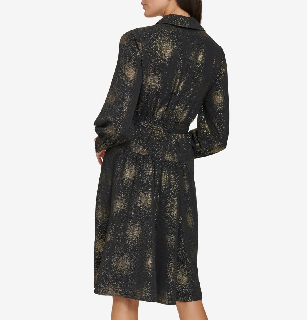 Calvin Klein Women's Collared Self-Tie-Belt A-Line Dress MSRP $149