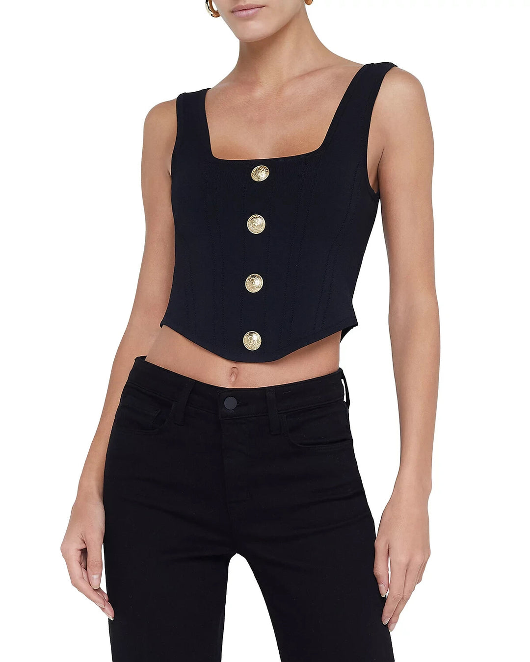 L'AGENCE Saga Square Neck Knut Corset Top MSRP $350