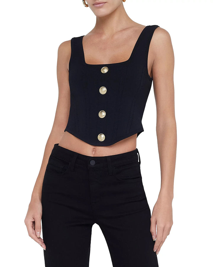 L'AGENCE Saga Square Neck Knut Corset Top MSRP $350